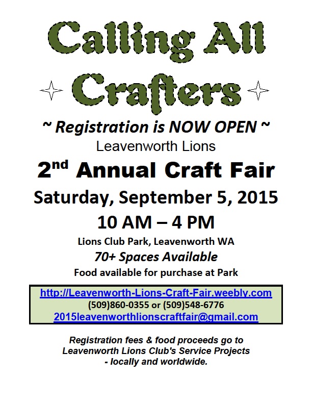 Calling All Crafters to Leavenworth Lions Craft Fair 2015